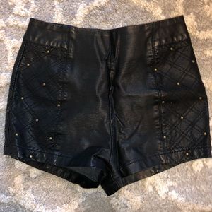 Leather shorts